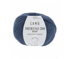 Pelote coton lang yarns Merino 200 baby bébé bebe cotton Sperenza bleu 334